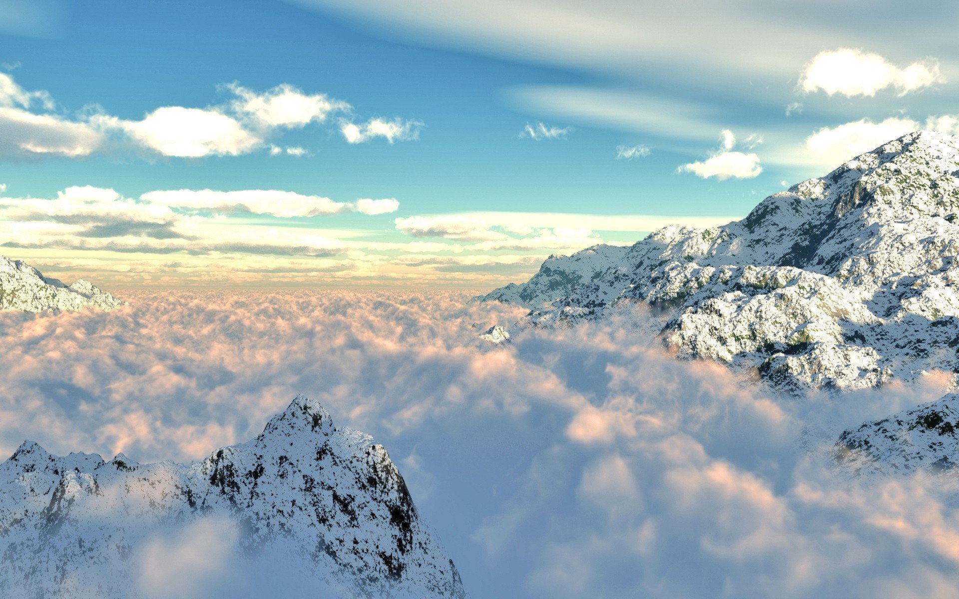 berge wolken schnee