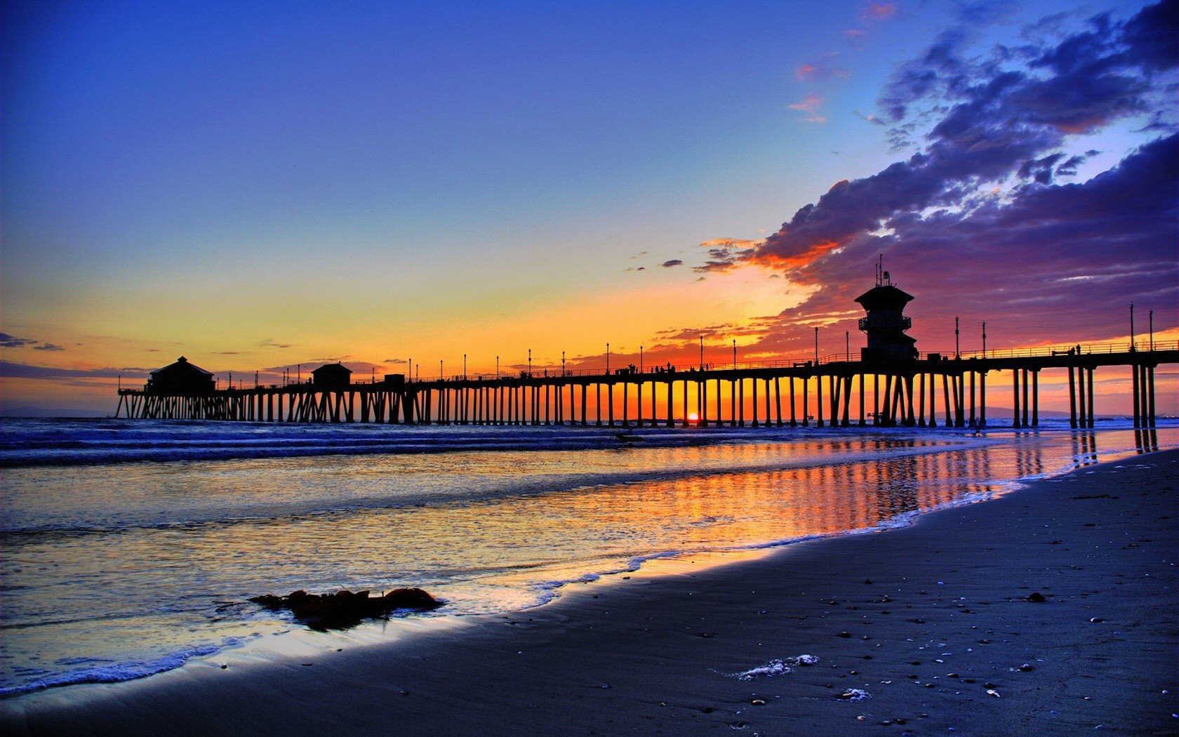 beach sunset pier