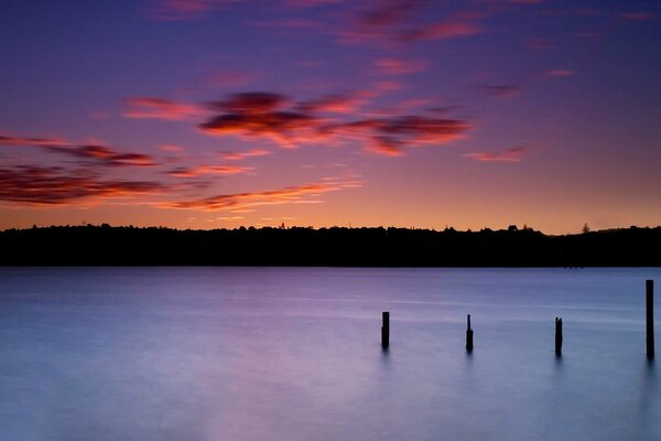 Purple sky, crimson clouds