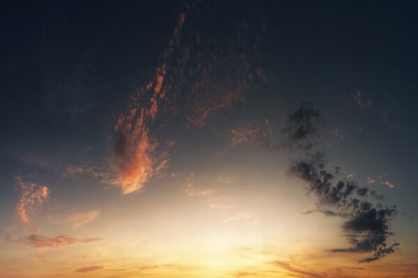 Evening sky with picturesque clouds