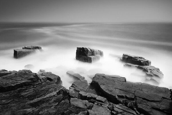 Black and white background and stones