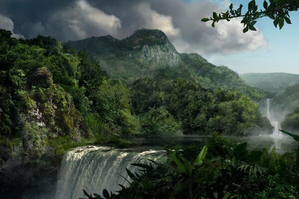 Cascata in montagna immagine