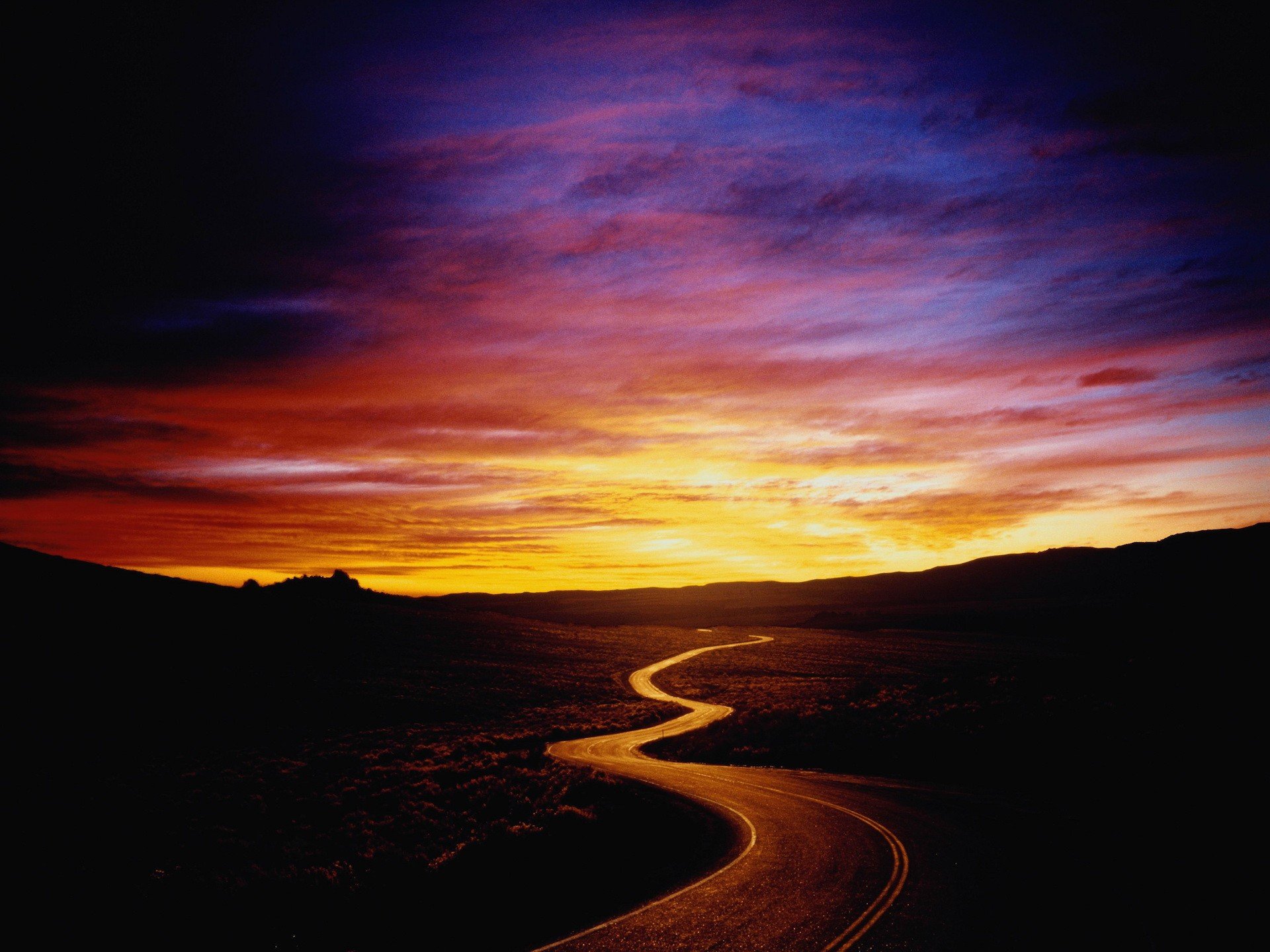 straße sonnenuntergang himmel