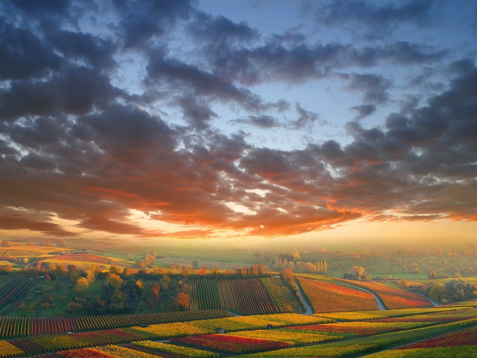 nubes campos otoño