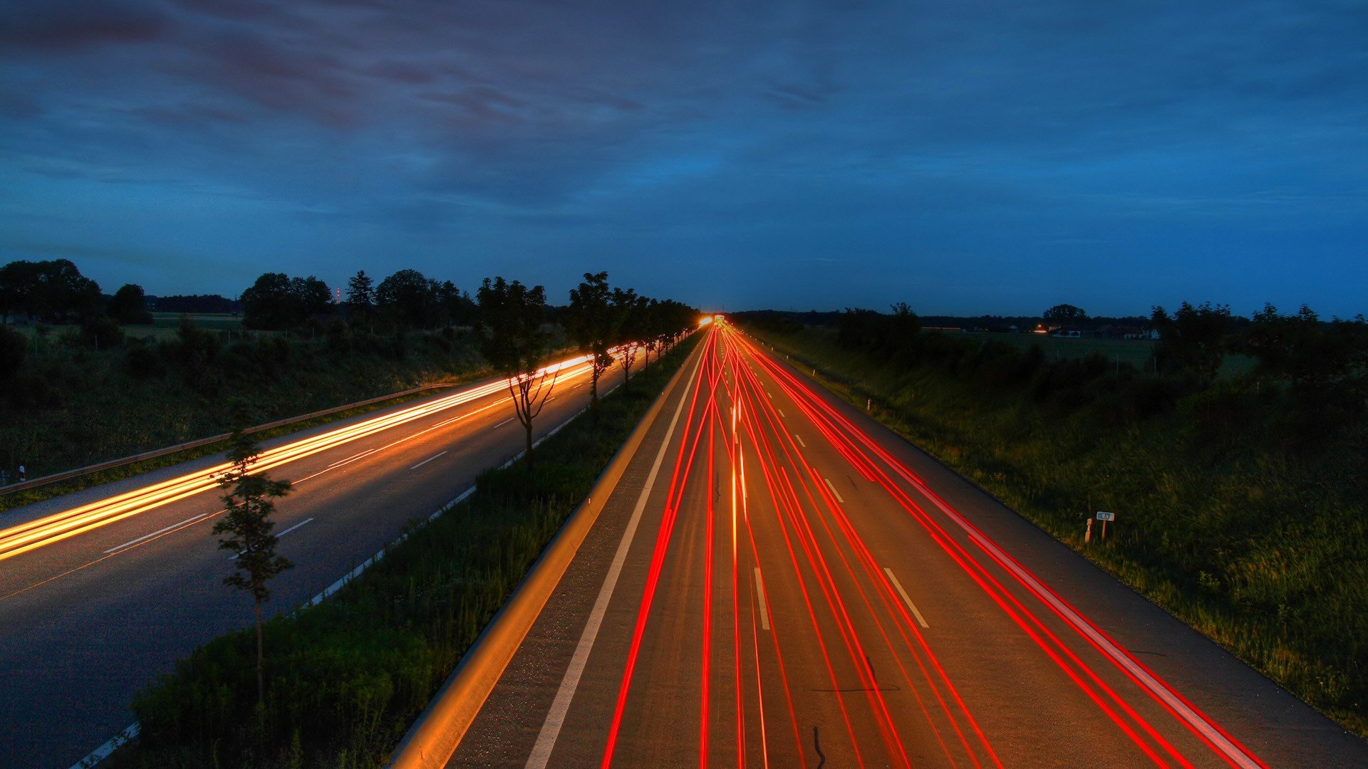 strada luci notte