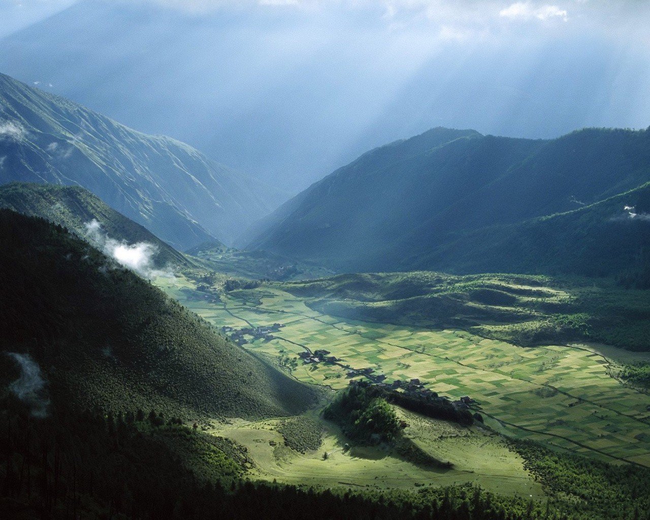 berge licht felder