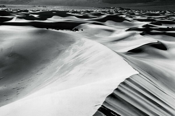 The sand in the desert is very white