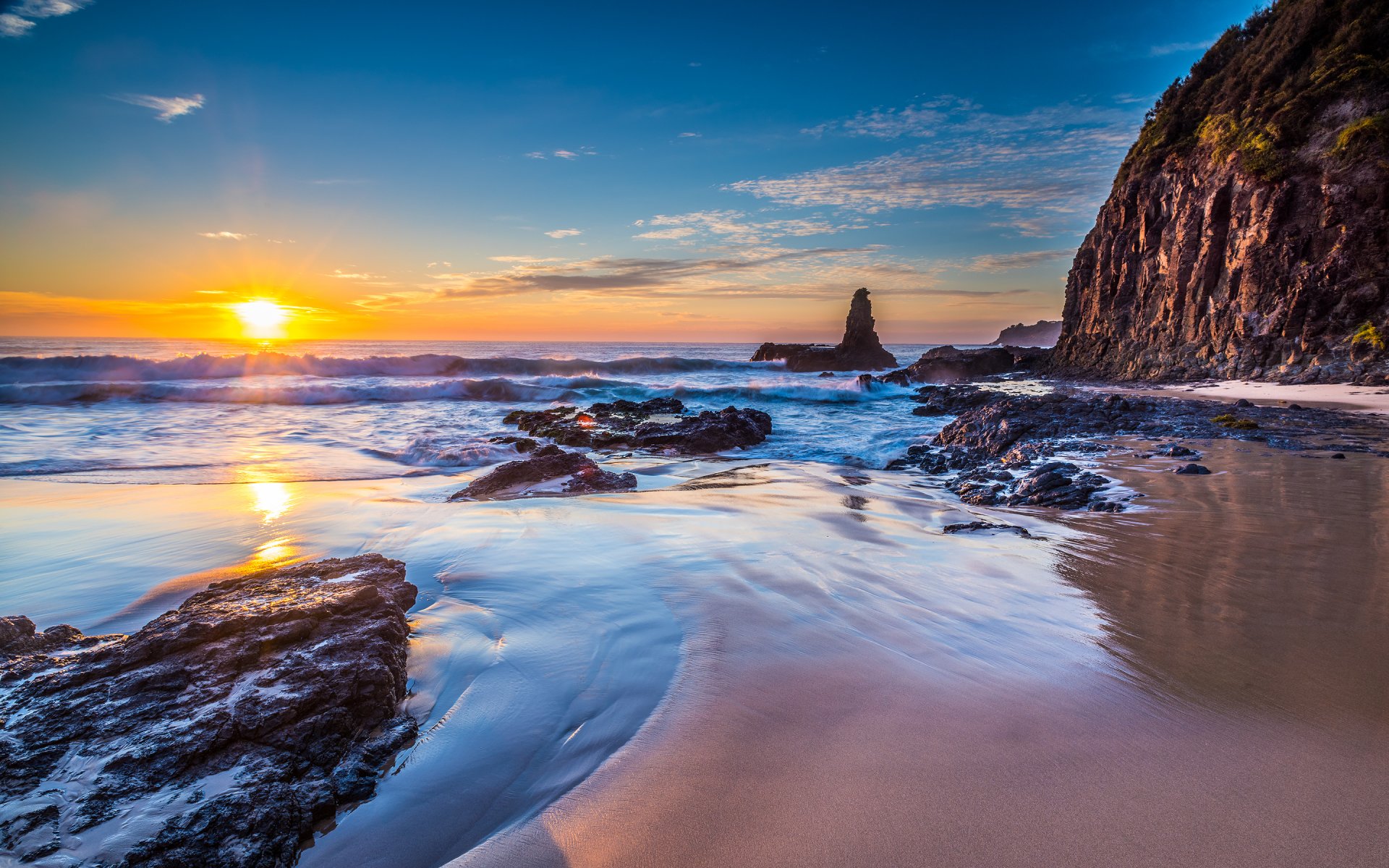 nature beach rock ocean jones beach in kiama downs new south wales australia