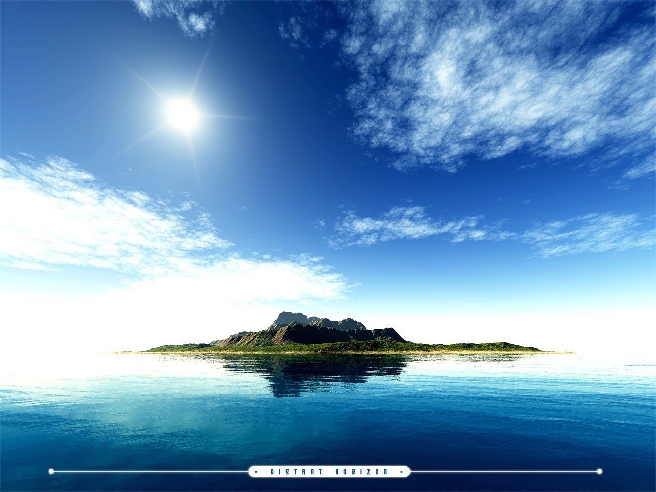 mer soleil îles eau ciel ordures bleu-vert