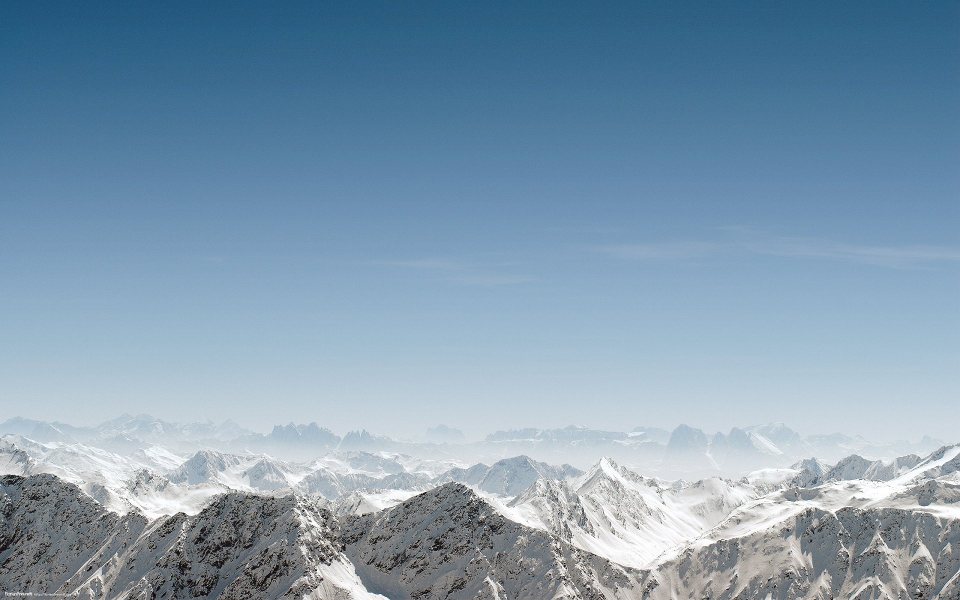 landscape mountain snow sky