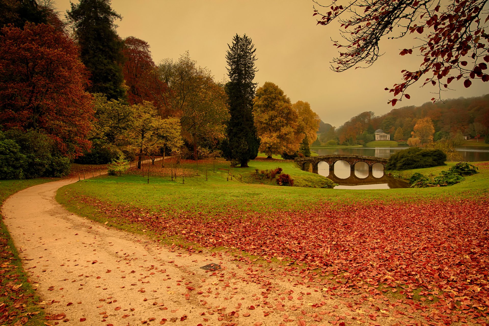 lies thru a lens stourhead autumn leaves tree