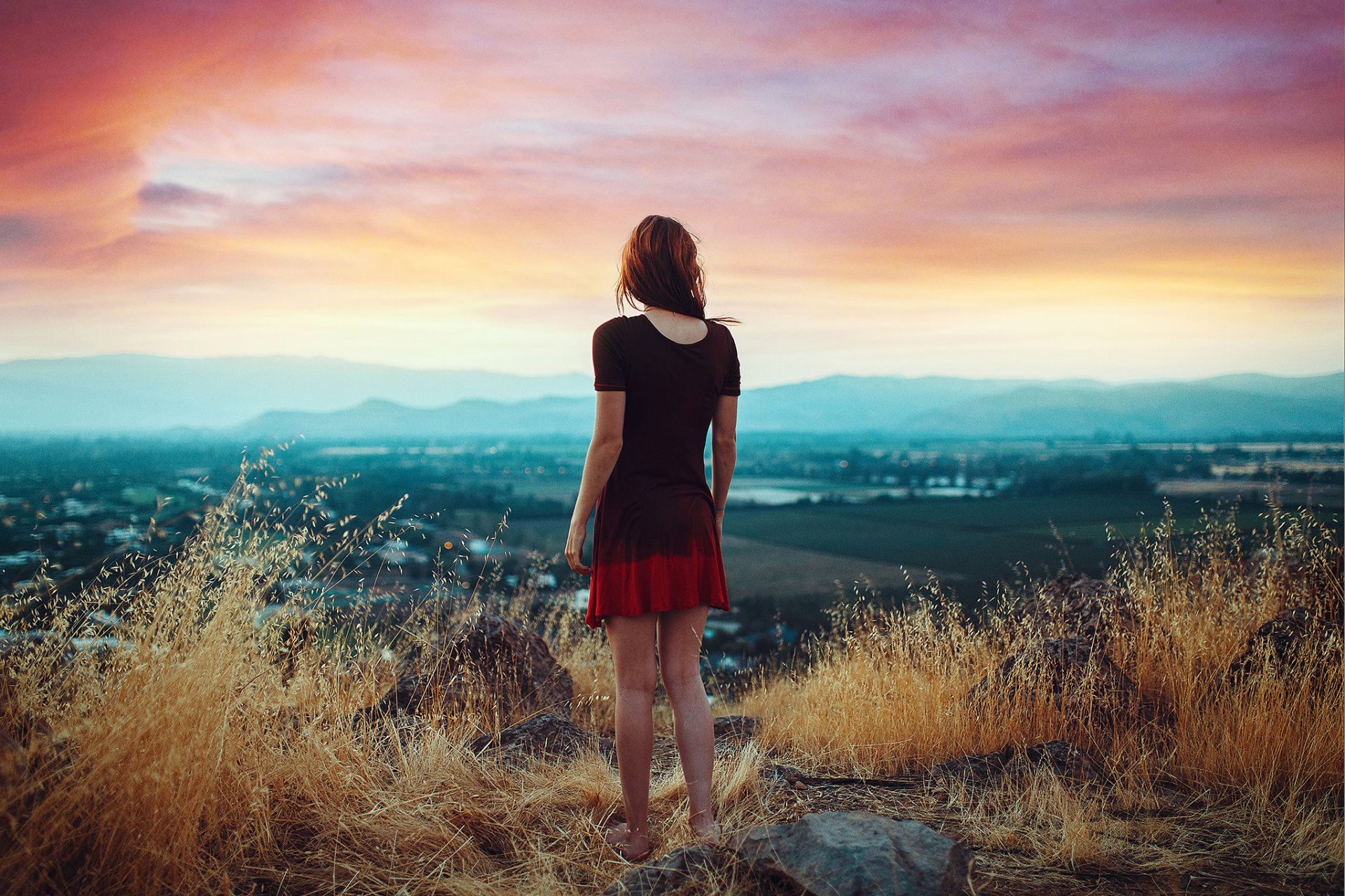 ragazza paesaggio vista