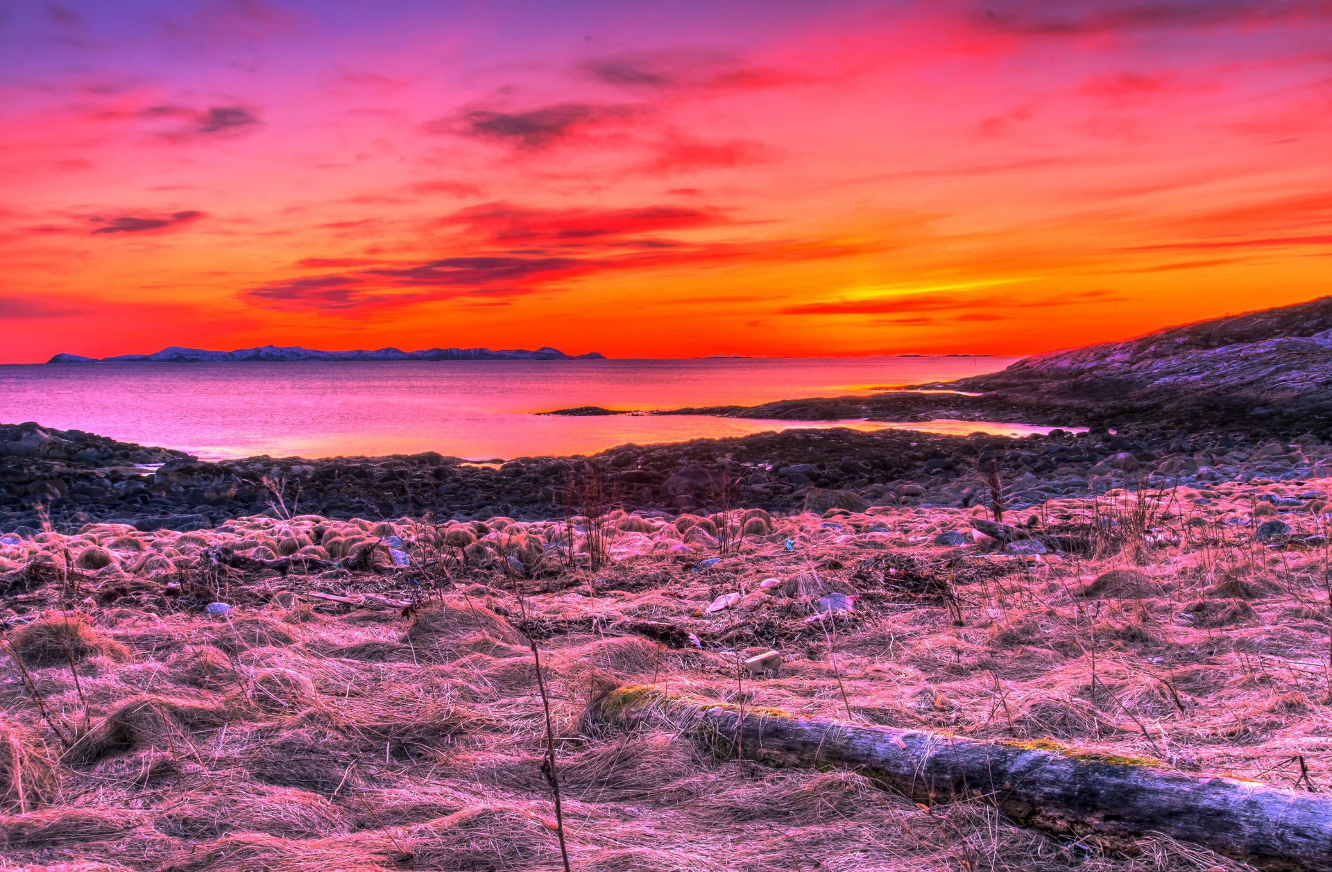 norway sky clouds sunset horizon landscape sea