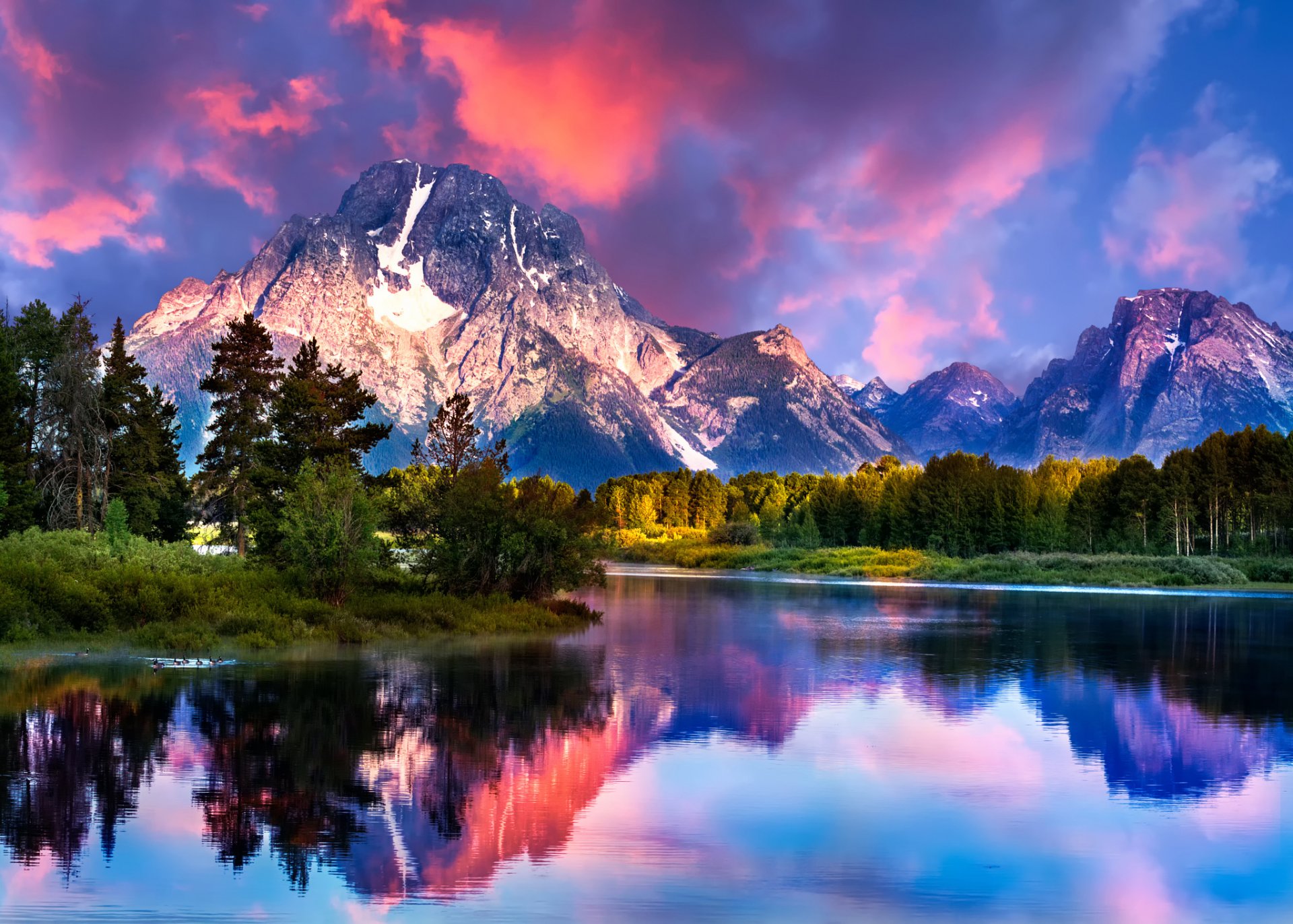 wyoming río montañas nubes