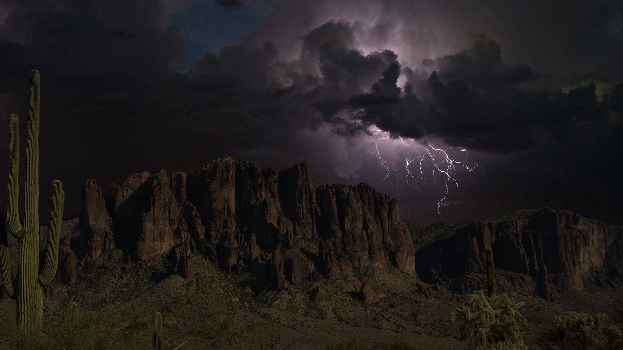 arizona montagne rocce fulmini temporali cielo nuvole nuvole sagome