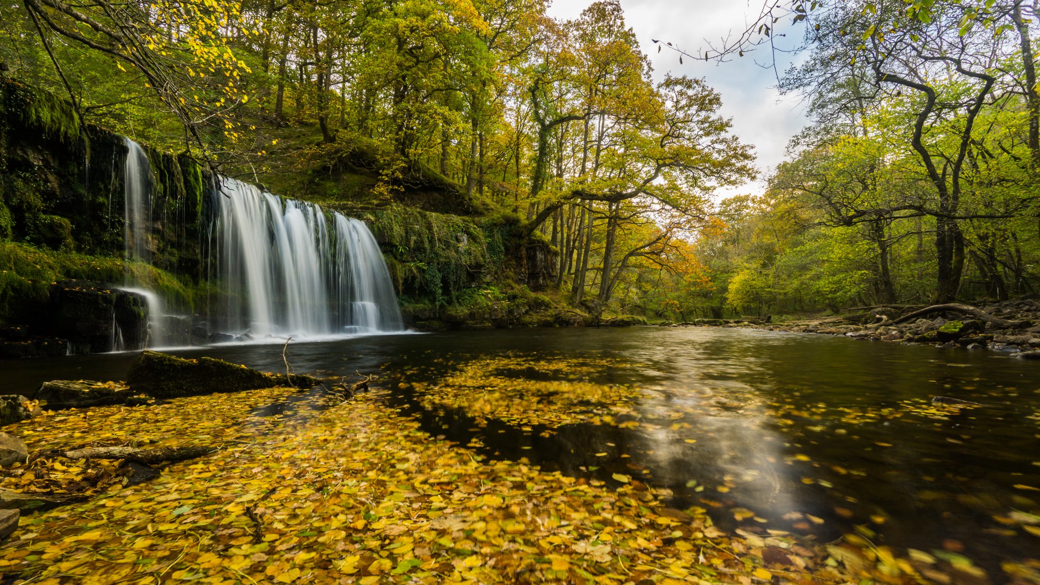 river waterfall autumn