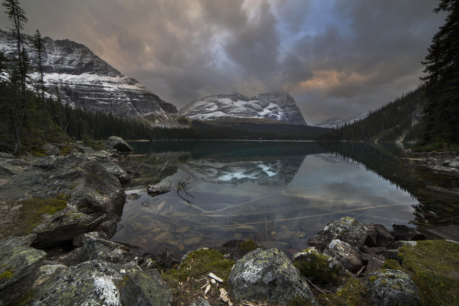 lake mountain nature landscape