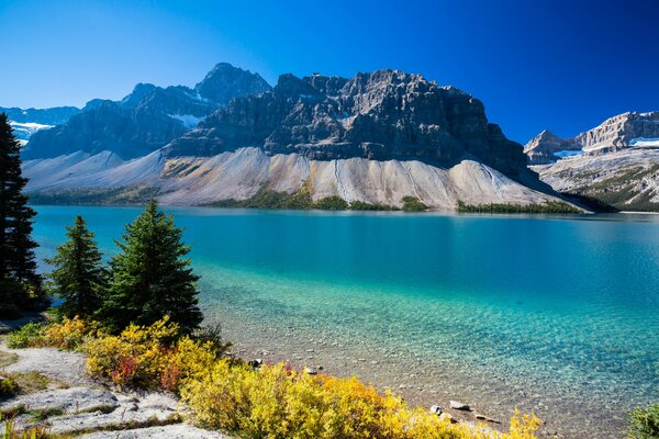 Mountains of Canada near the lake