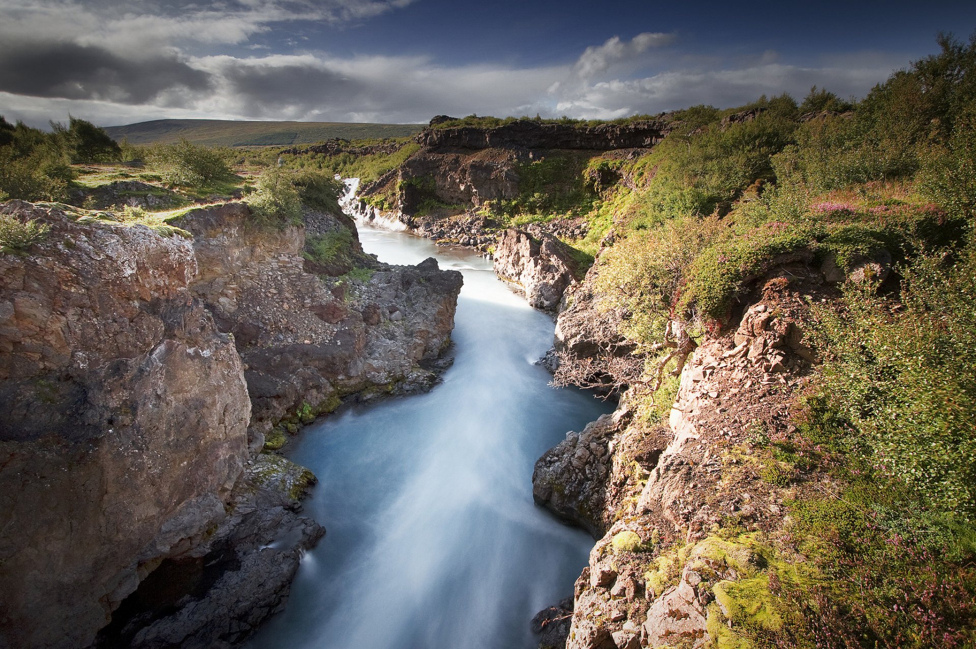 río rocas naturaleza plantas cielo nubes