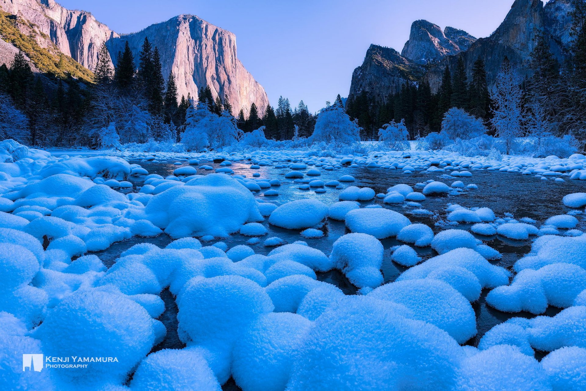 kenji yamamura fotografo parco nazionale di yosemite rocce fiume neve