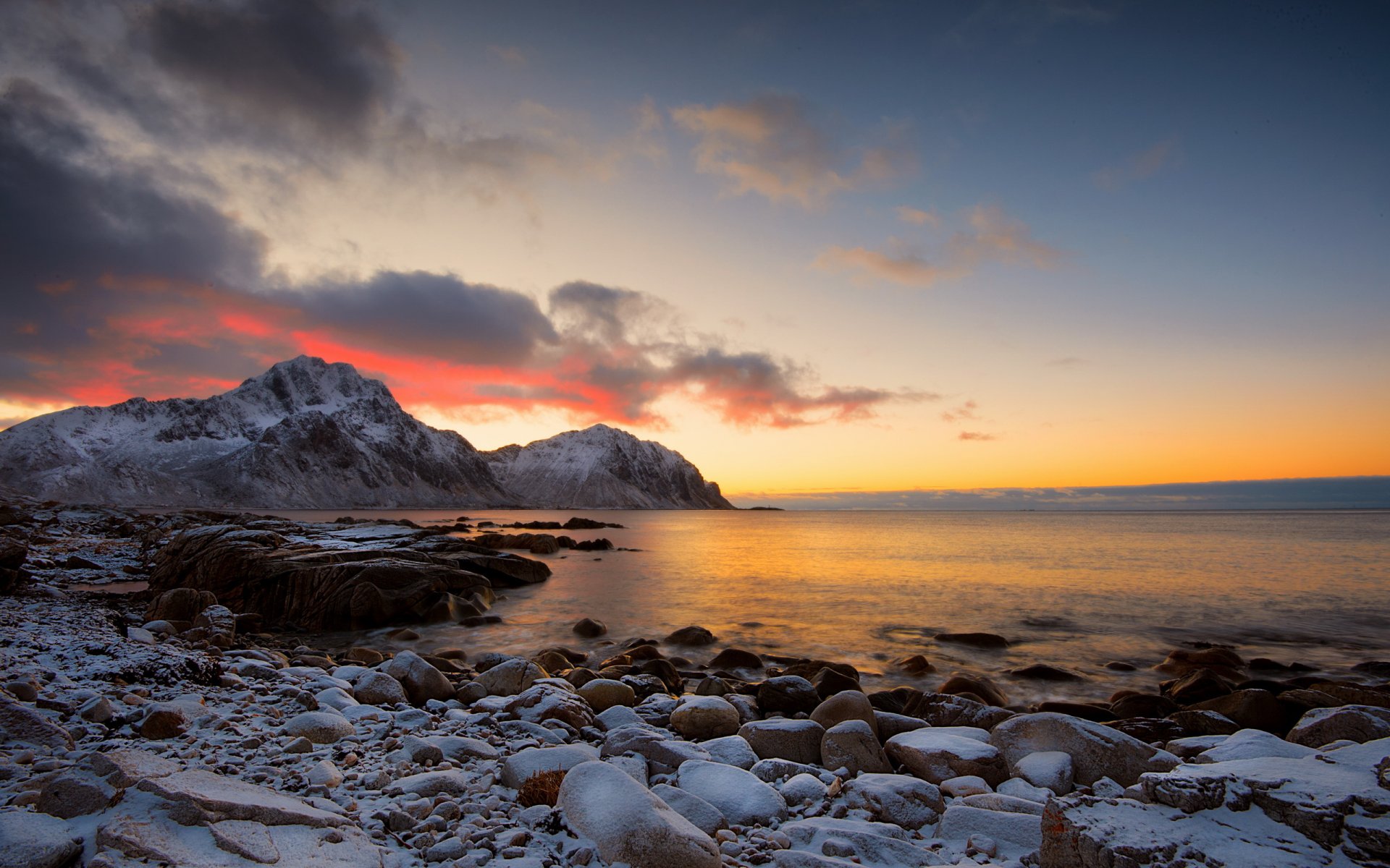 mare tramonto riva paesaggio