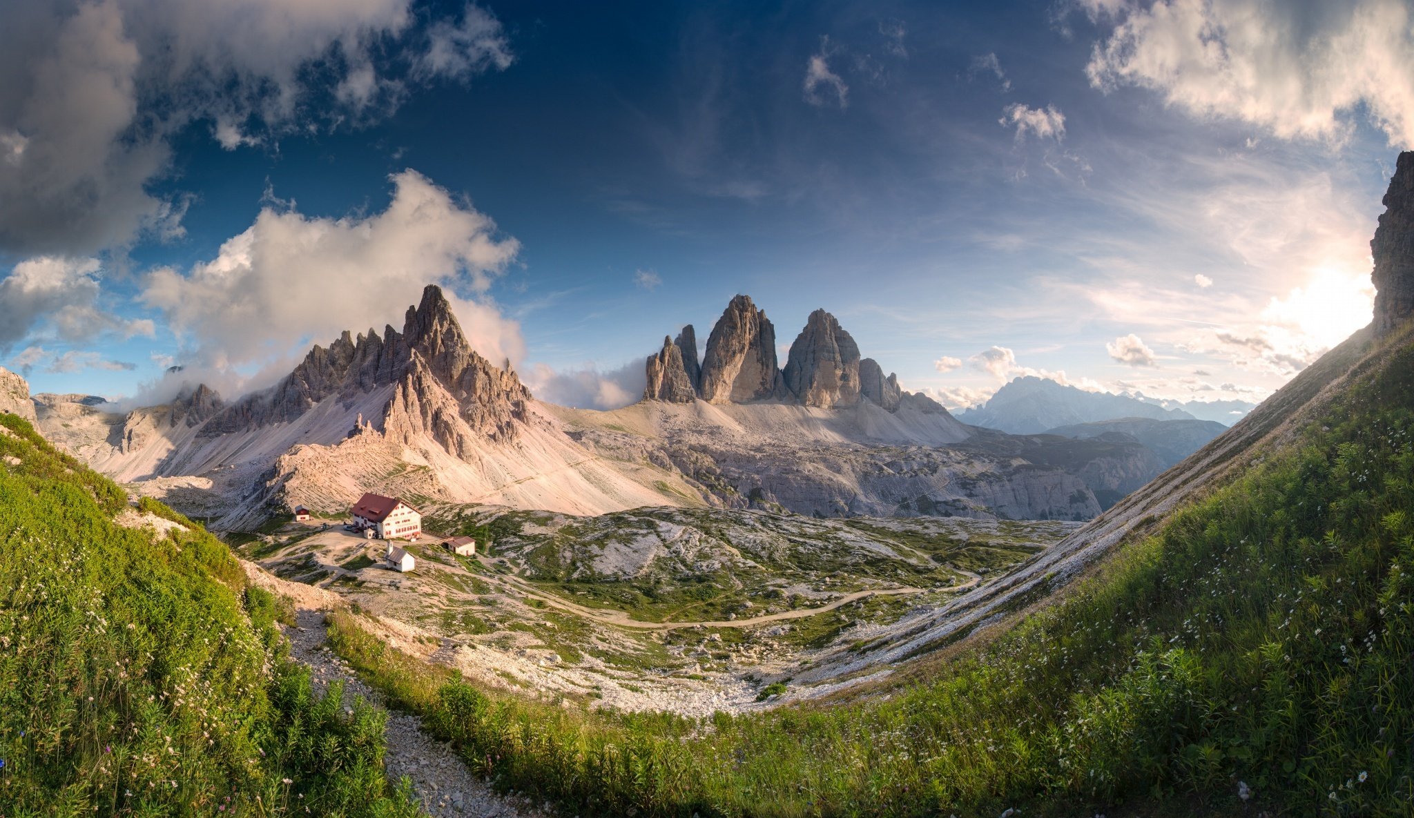 panorama mountain house valley nature