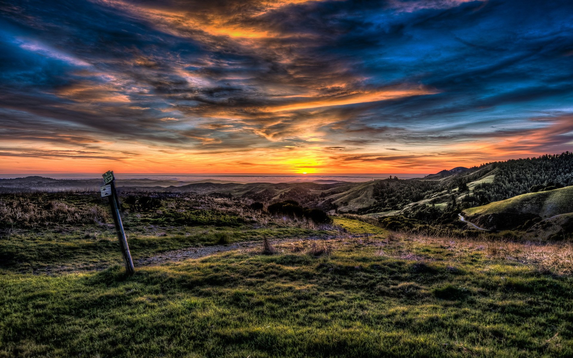 campo cielo noche paisaje hdr