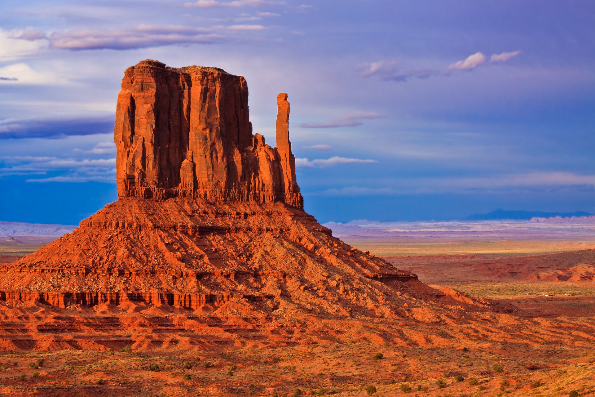 monument valley états-unis montagne coucher de soleil ciel rocher