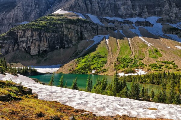 Stunning view of the mountain lake