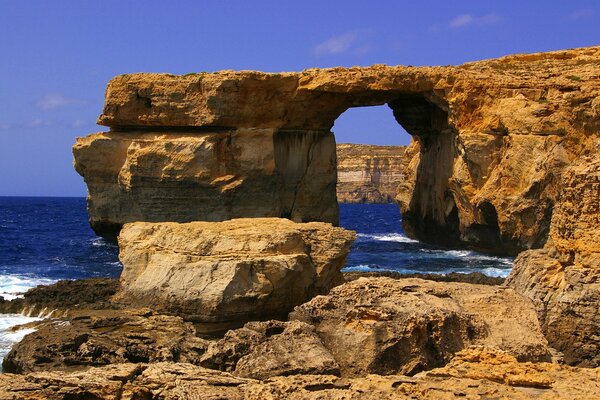 Magic arch in the sea rock