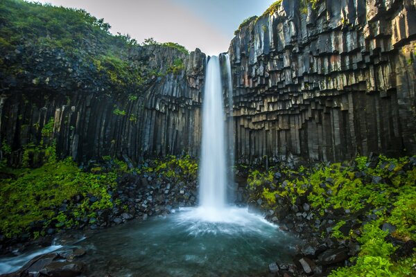 A swift waterfall where you can see everything