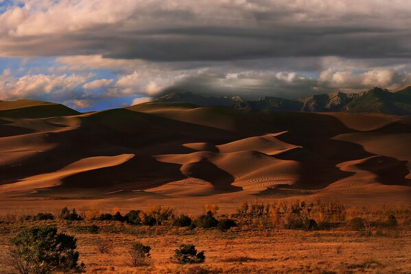 In Colorado ist eine farbenfrohe Wüste mit Barchanen