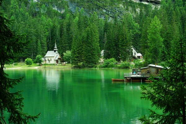 One of the shores of a lake in Italy