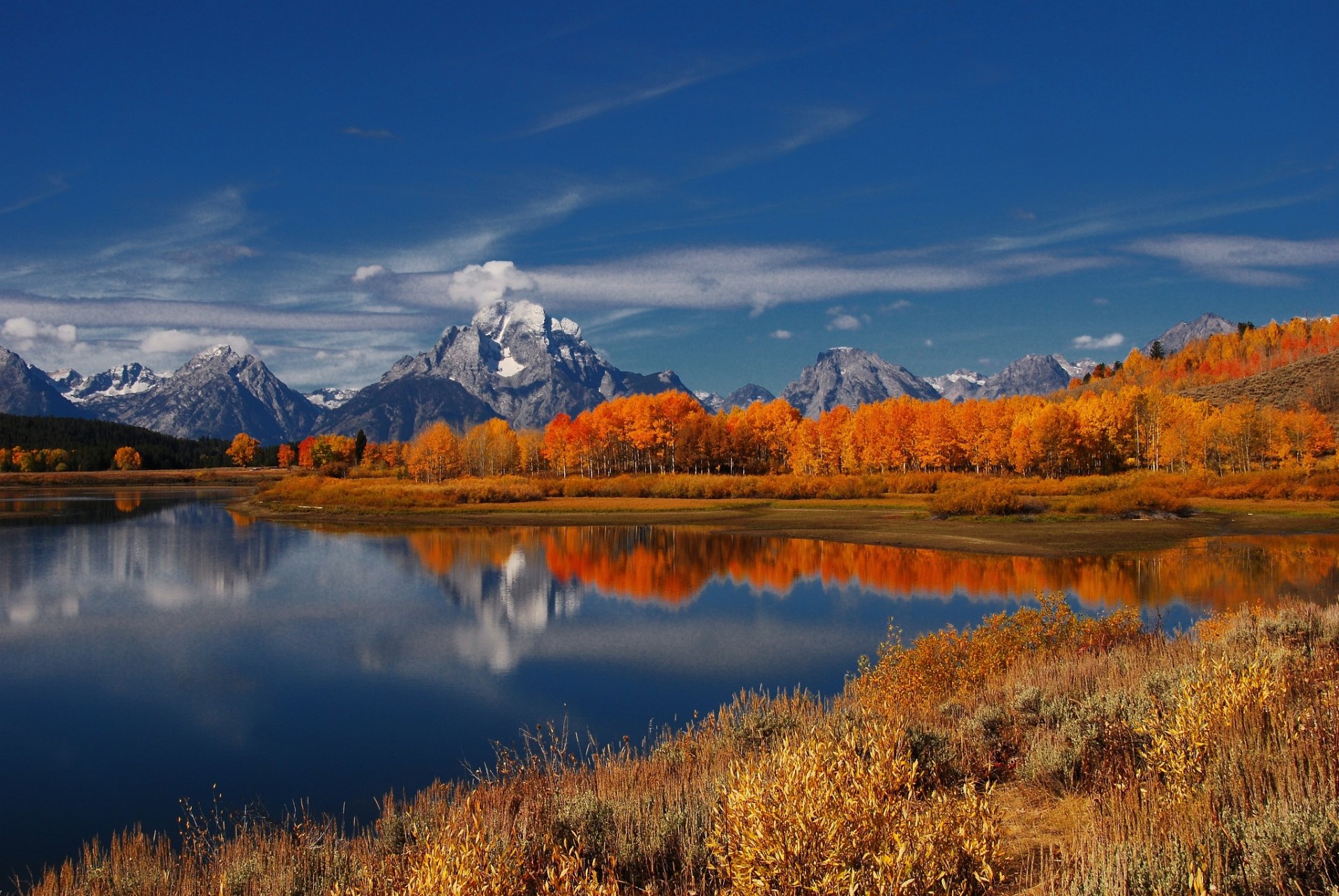 montañas naturaleza otoño lago árboles paisaje