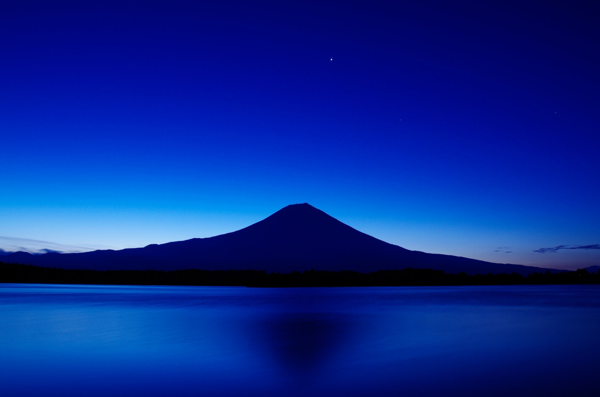 japon mont fujiyama ciel étoiles lac