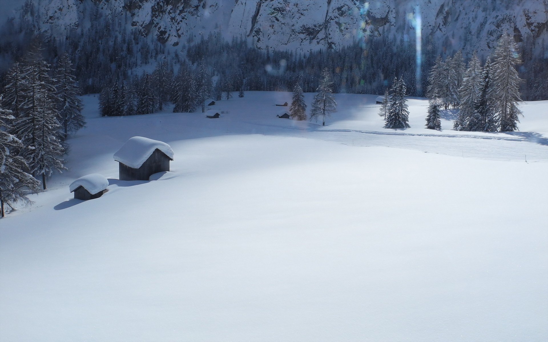 winter snow house landscape