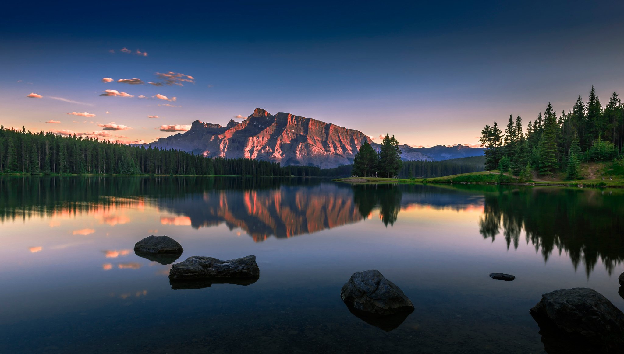 calme deux jack lake lac canada