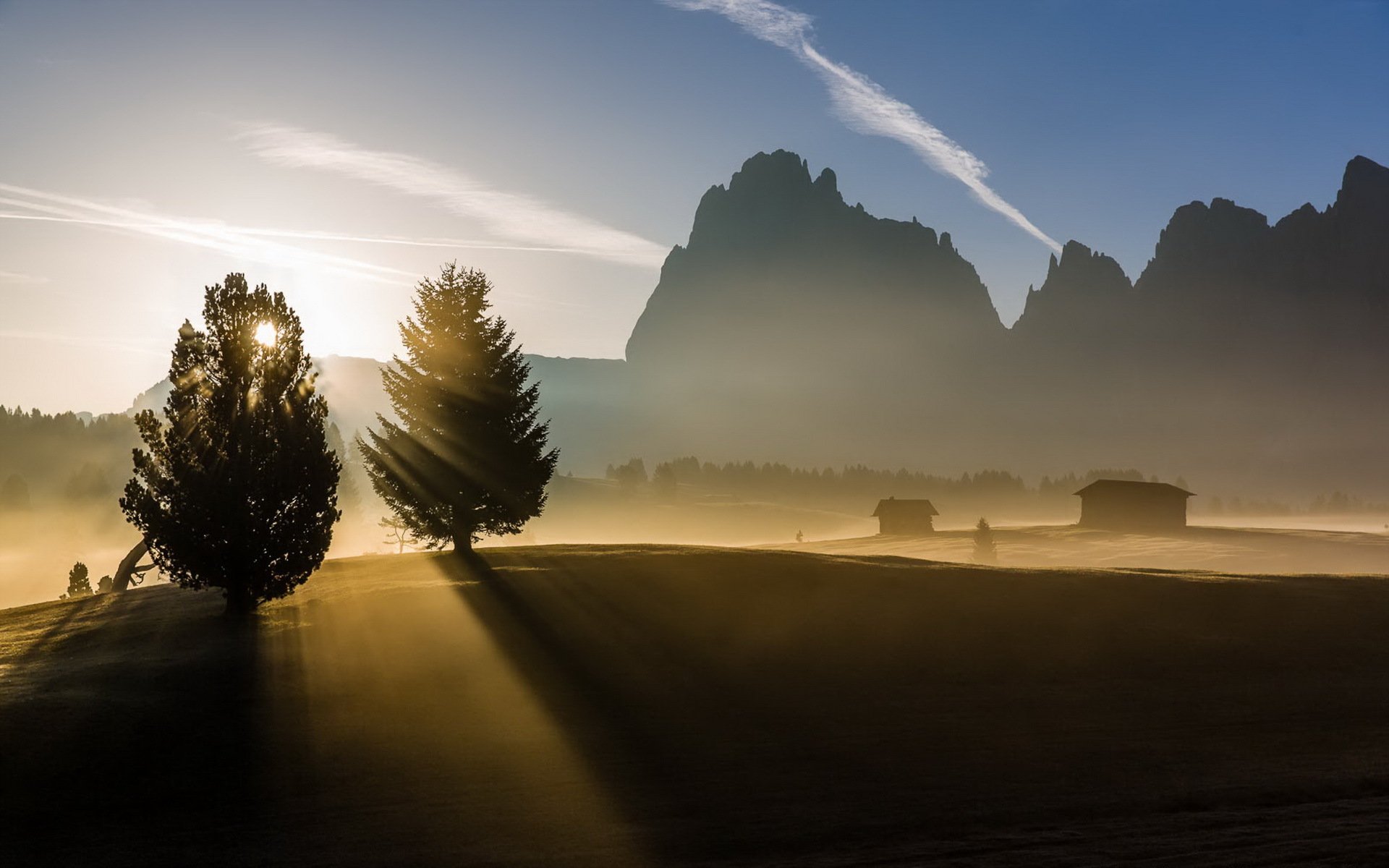 matin montagnes brouillard nature paysage