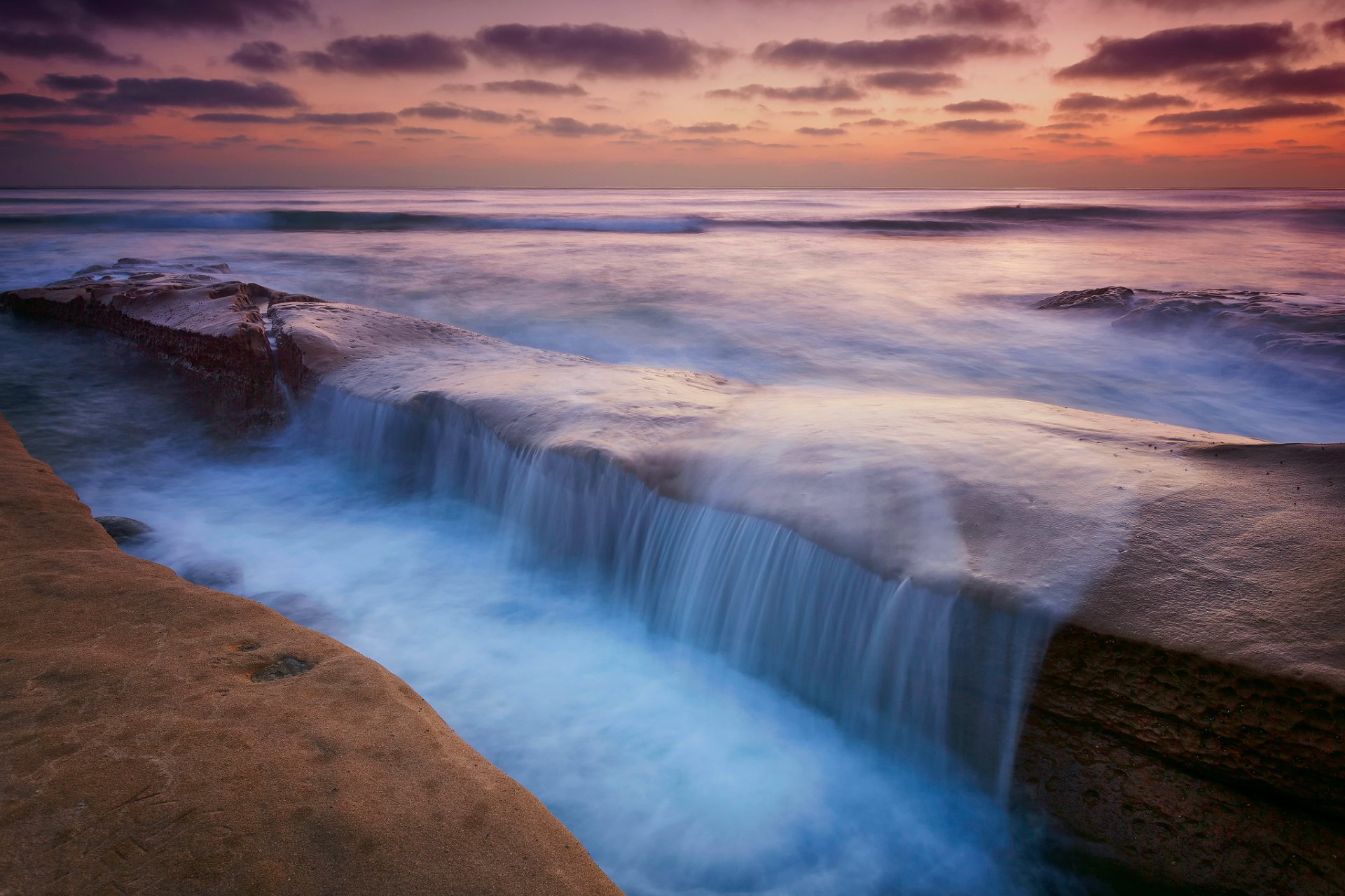 nature night stones sea flows extract