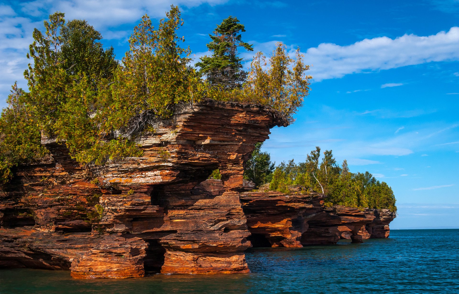 ky clouds sea rock tree