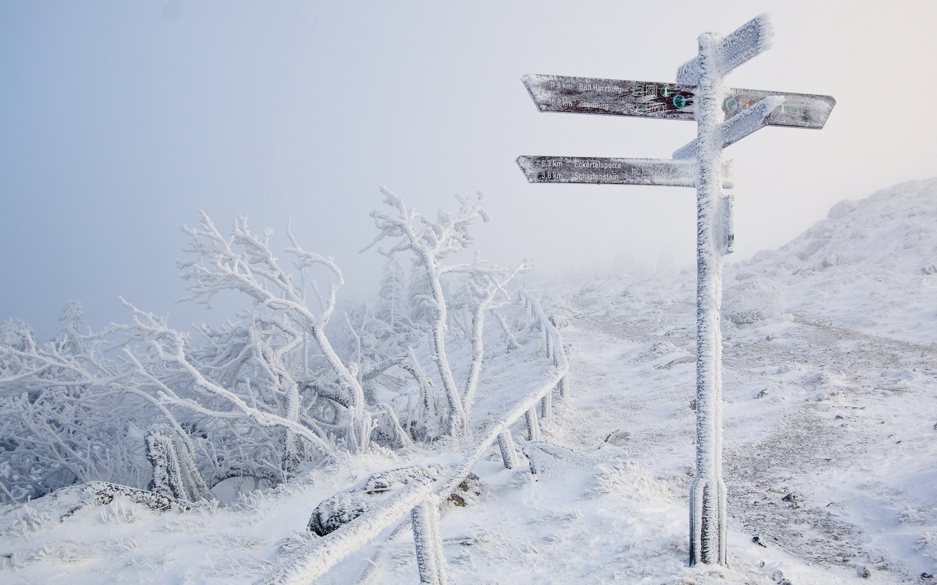 route signe givre