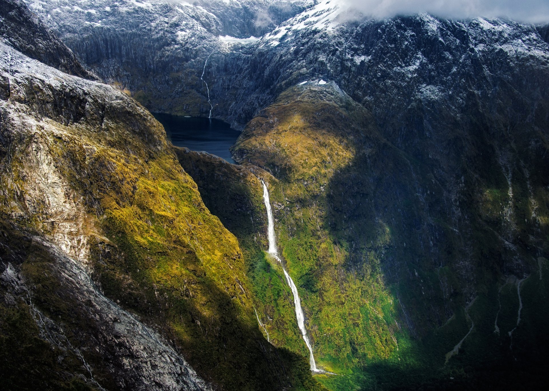 mountain stage waterfall fjord