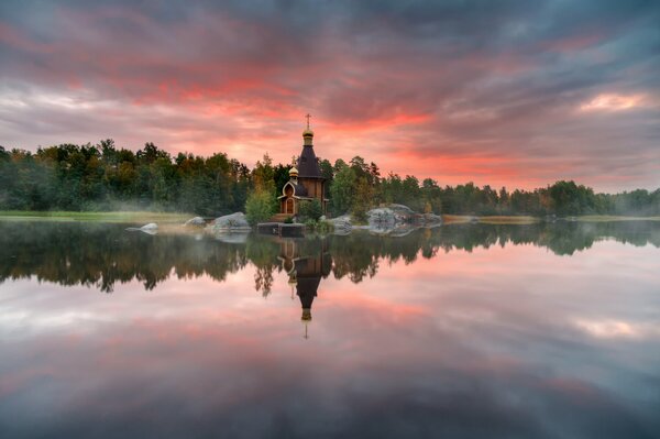 Un rincón de Rusia al atardecer