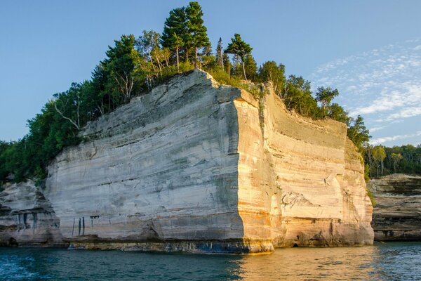 Sky rock trees Lake