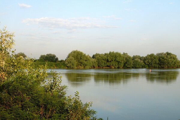 Schönes Wetter am Fluss im Sommer