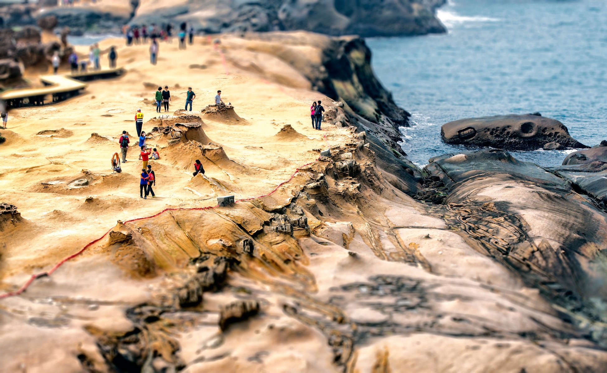 yehliu geopark taiwan markise verschiebung menschen