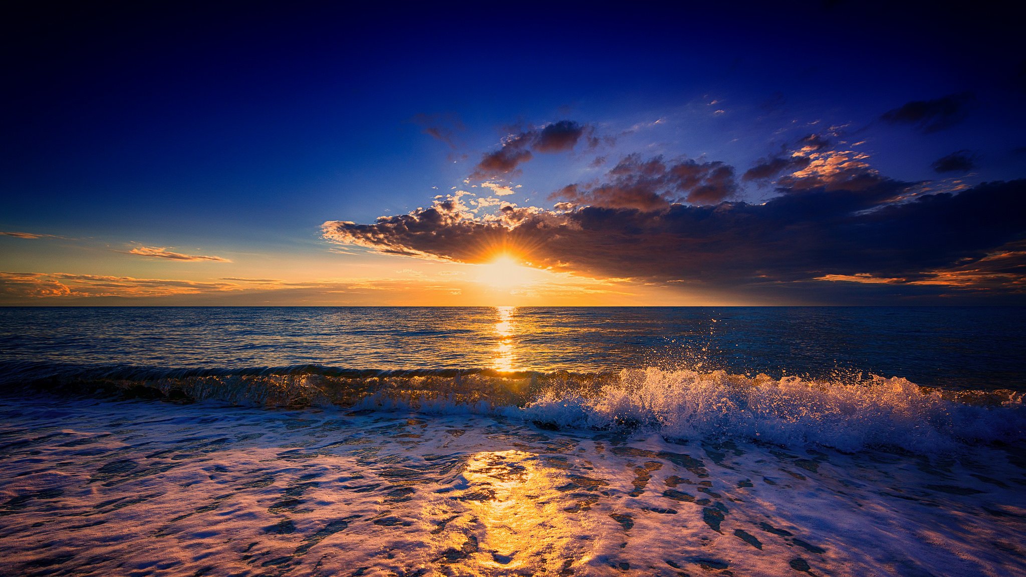 himmel wolken sonne sonnenuntergang meer welle brandung landschaft