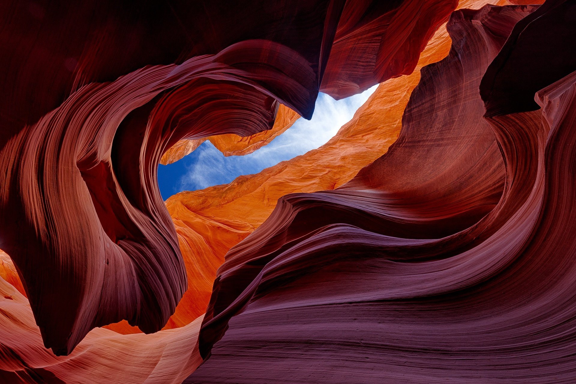 antelope canyon rock textures sky