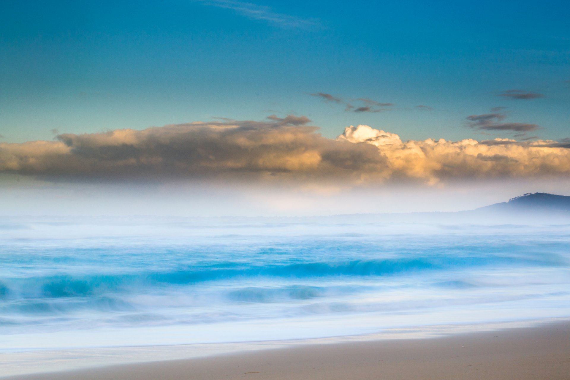 himmel wolken berge meer wellen