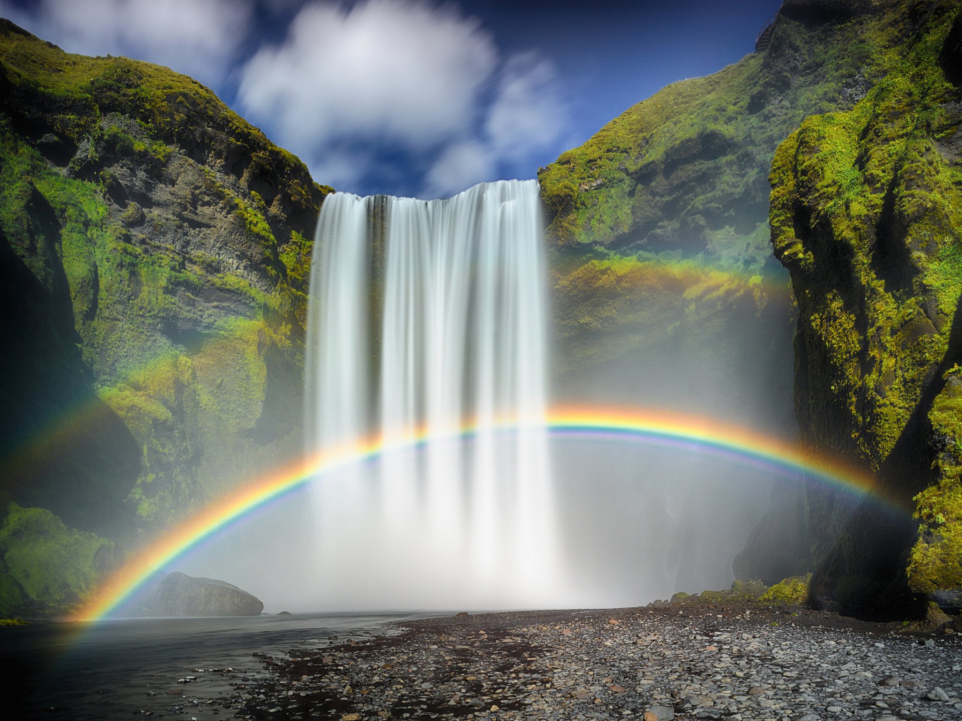 islandia cascada arco iris